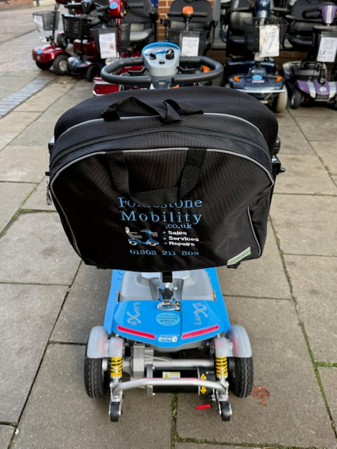 rascal luxe blue rear view folkestone mobility bag