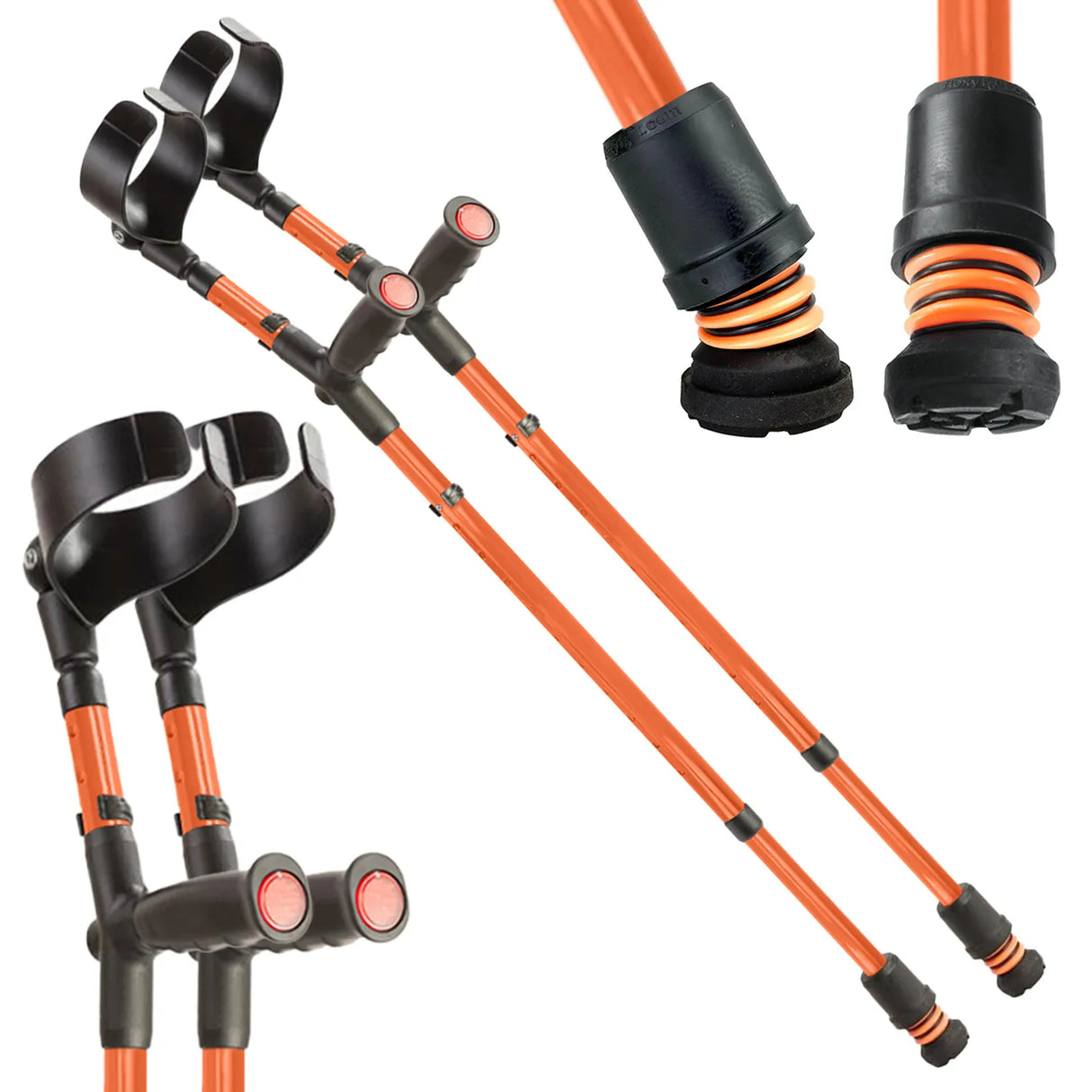 flexyfoot closed cuff soft grip crutch pair colour orange