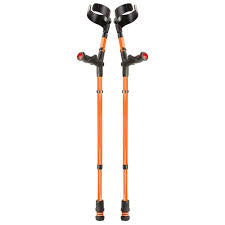flexyfoot closed cuff comfort grip crutch pair colour orange