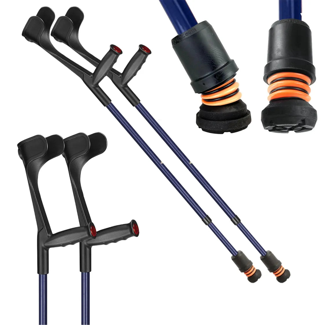 flexyfoot open cuff crutch pair colour blue