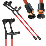 flexyfoot open cuff crutch pair colour red