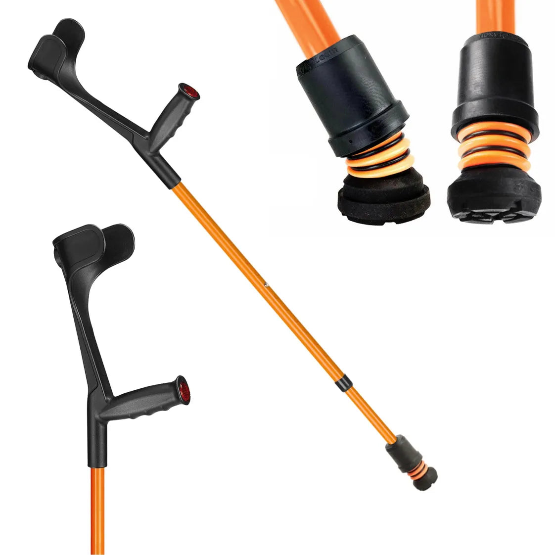 flexyfoot open cuff crutch single colour orange