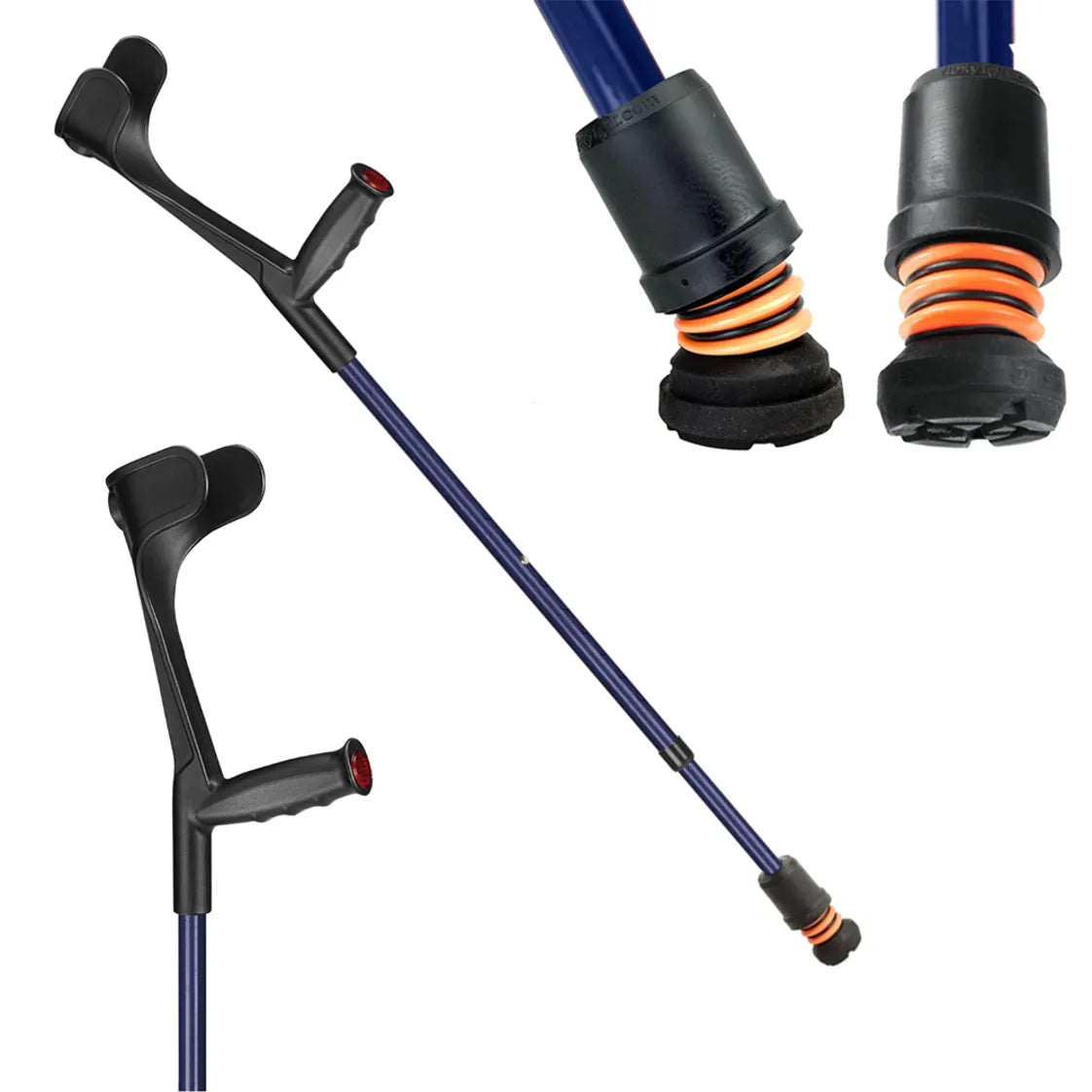 flexyfoot open cuff crutch single colour blue