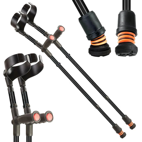 flexyfoot closed cuff soft grip crutch pair colour black