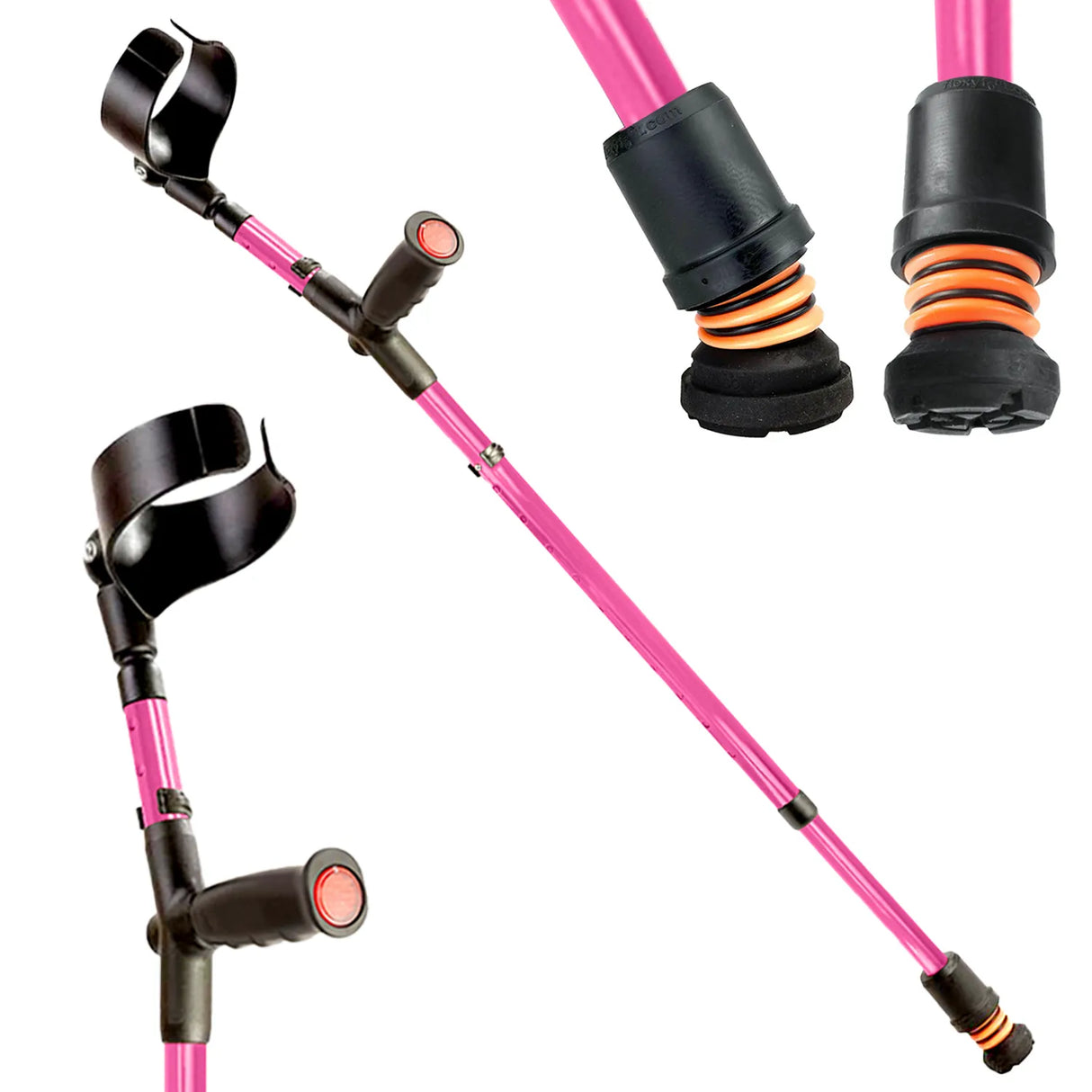 flexyfoot closed cuff soft grip crutch single colour pink