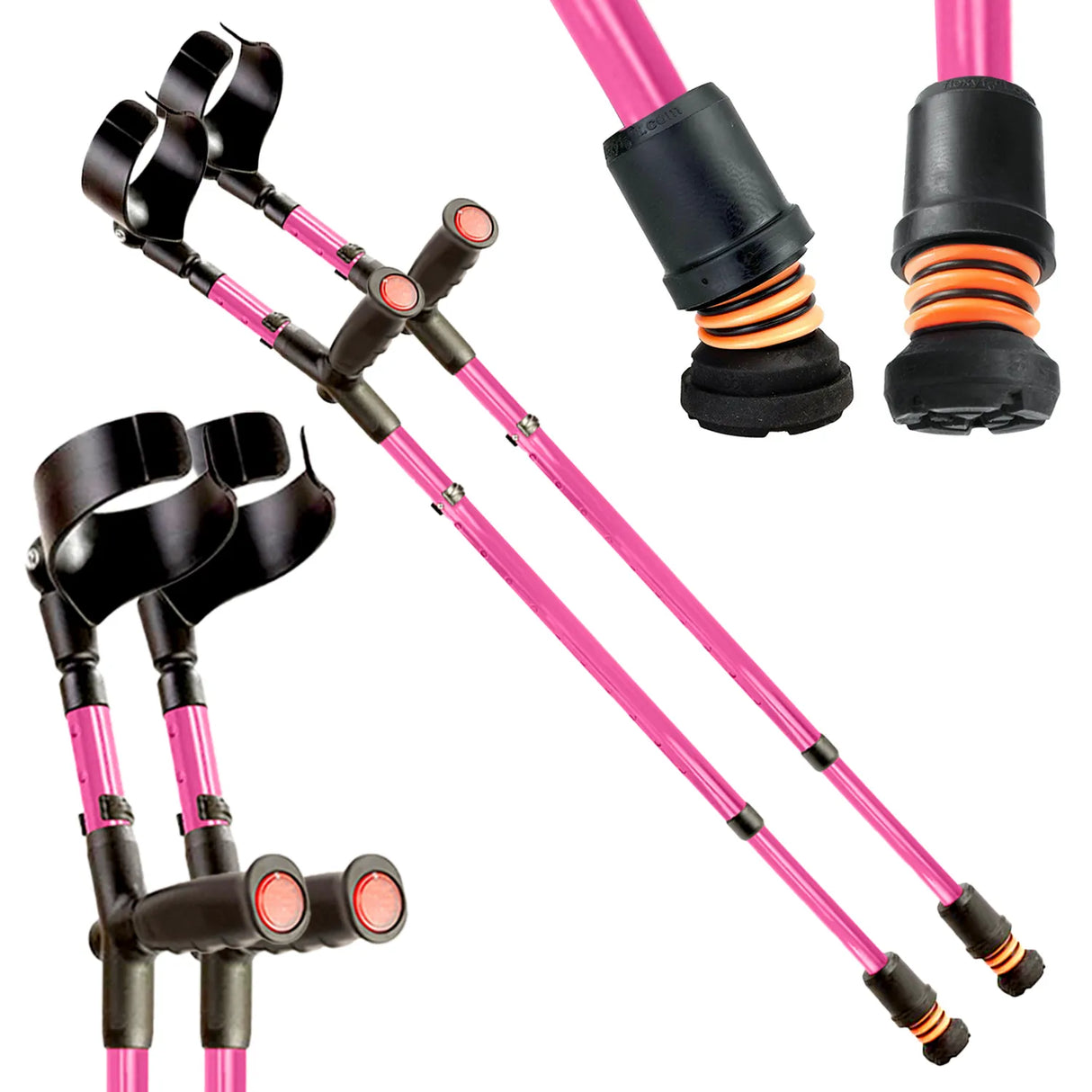 flexyfoot closed cuff soft grip crutch pair colour pink