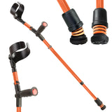flexyfoot closed cuff soft grip crutch single colour orange