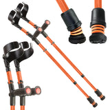 flexyfoot closed cuff soft grip crutch pair colour orange