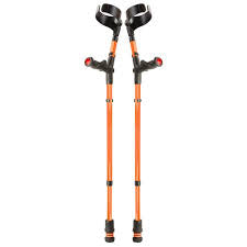 flexyfoot closed cuff comfort grip crutch pair colour orange