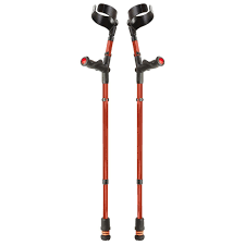 flexyfoot closed cuff comfort grip crutch pair colour red